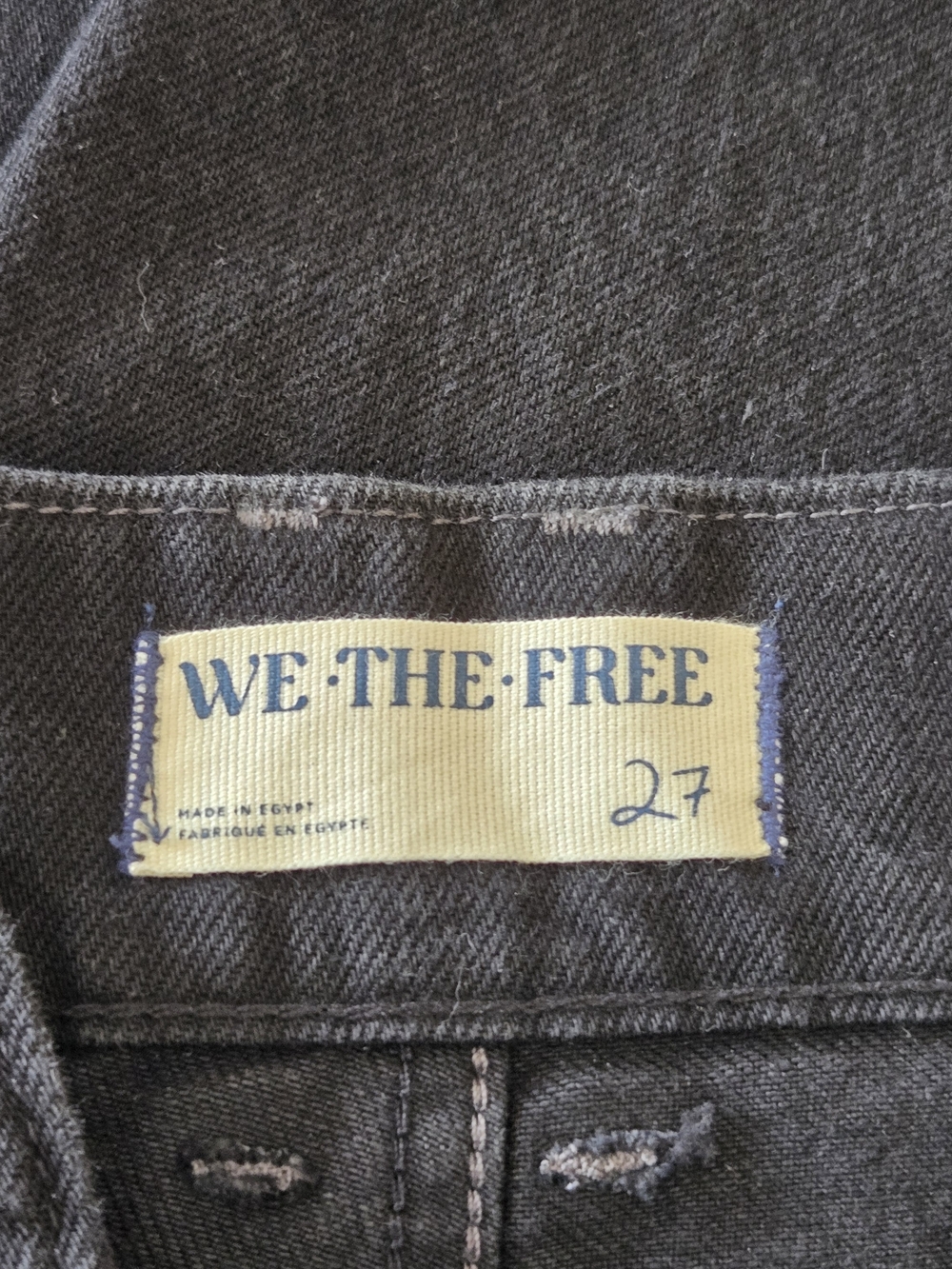 NWT We The Free Benji Black Wide-Leg Mid Rise Relaxed Jeans 27 - Picture 11 of 16